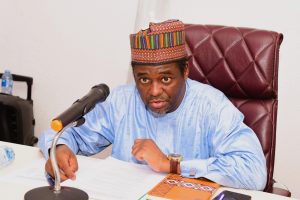 Representative of the Hon. Minister Federal Ministry of Innovation, Science and Technology (FMIST), Permanent Secretary, (FMIST), Dr. Mukhtar Yawale Muhammad, responding to the brief by the delegates during the courtesy visit by the Delegation from Nigeria Healthcare Sector-Wide Approach Coordination Office (SWAP) and Unitaid Organization to the Hon. Minister today in Abuja.